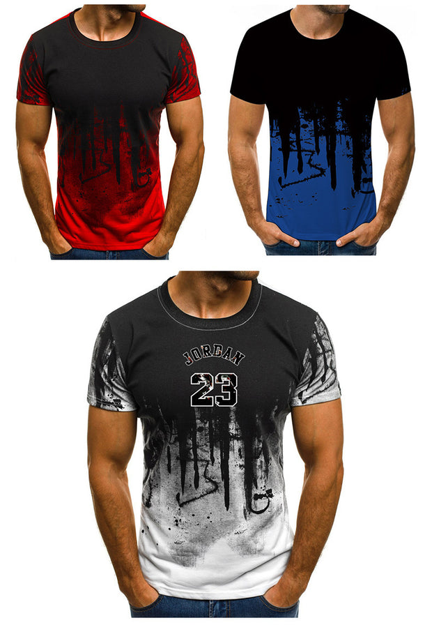Casual Clothes Men's T-shirt Tops Trendy Brand Short-sleeved