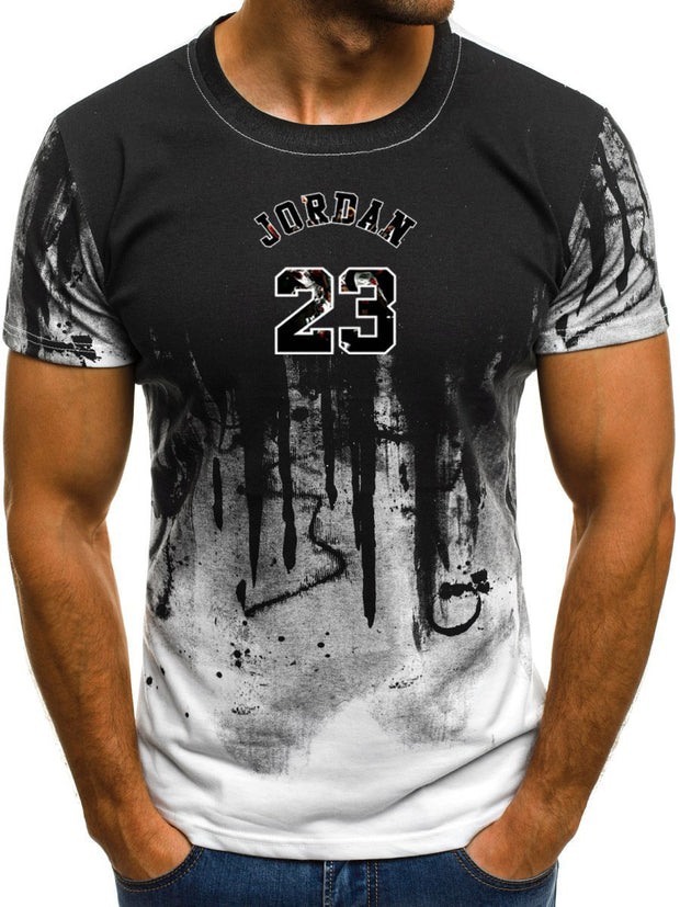 Casual Clothes Men's T-shirt Tops Trendy Brand Short-sleeved
