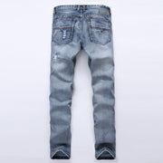 MCCKLE Fashion Brand Designer Mens Ripped Jeans Pants Light Blue Slim Fit Distressed Denim Joggers Male Plus Size Jean Trousers