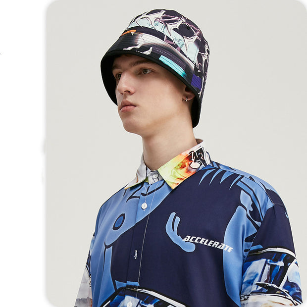 Men's fisherman hat with printed cap