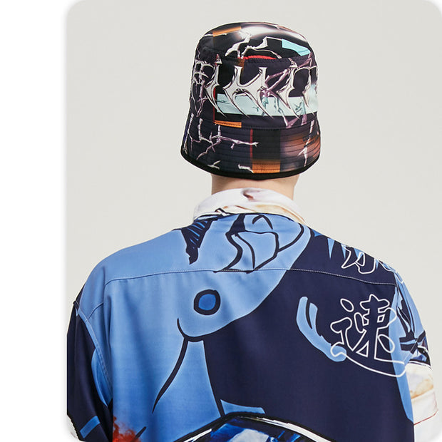 Men's fisherman hat with printed cap
