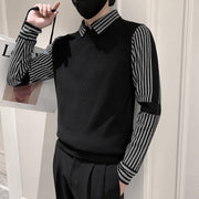 Fake Two Pieces Sweaters Men's Base Knitting